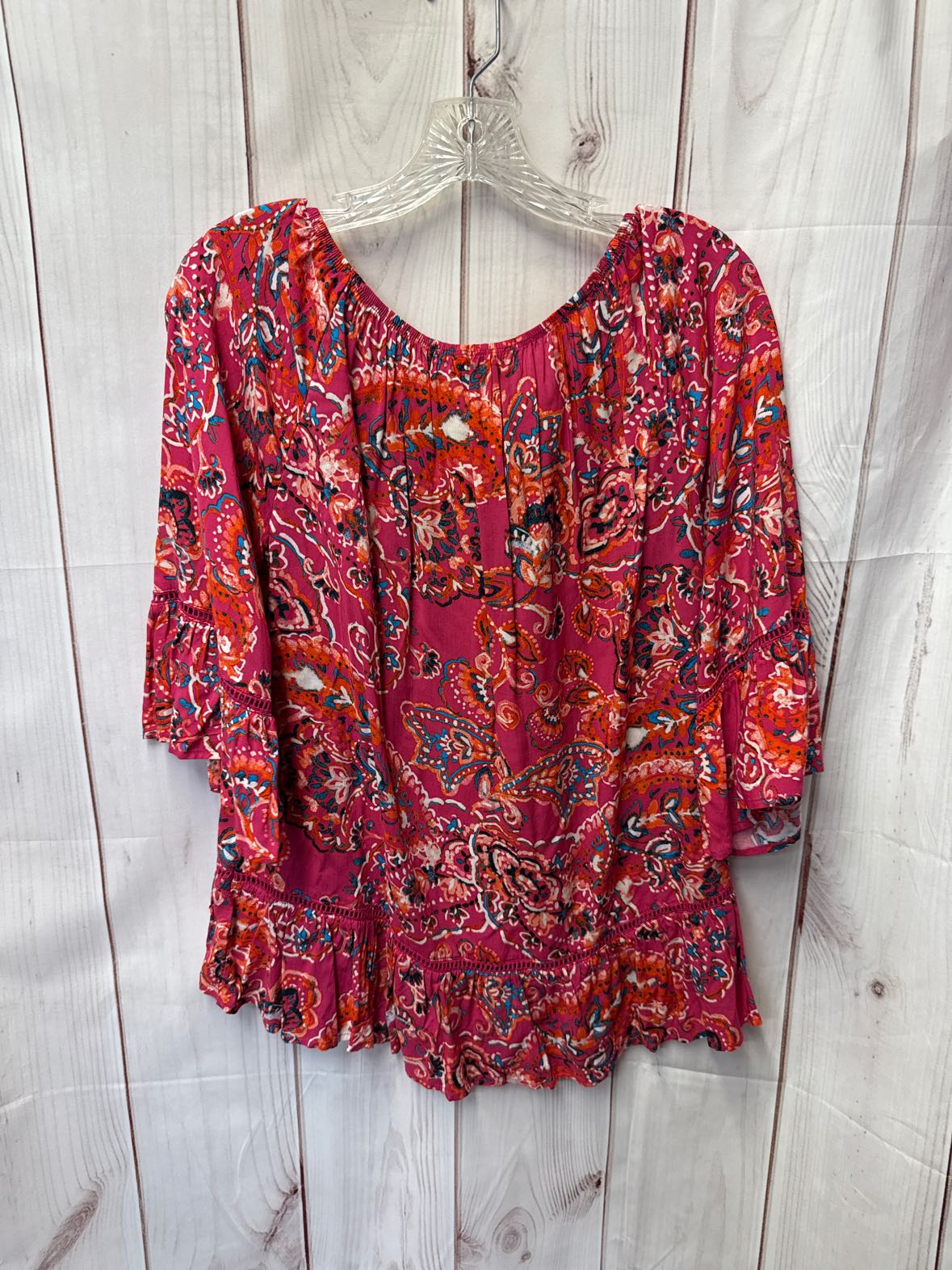 Fever Women's Size S Pink 3/4 Sleeve Top