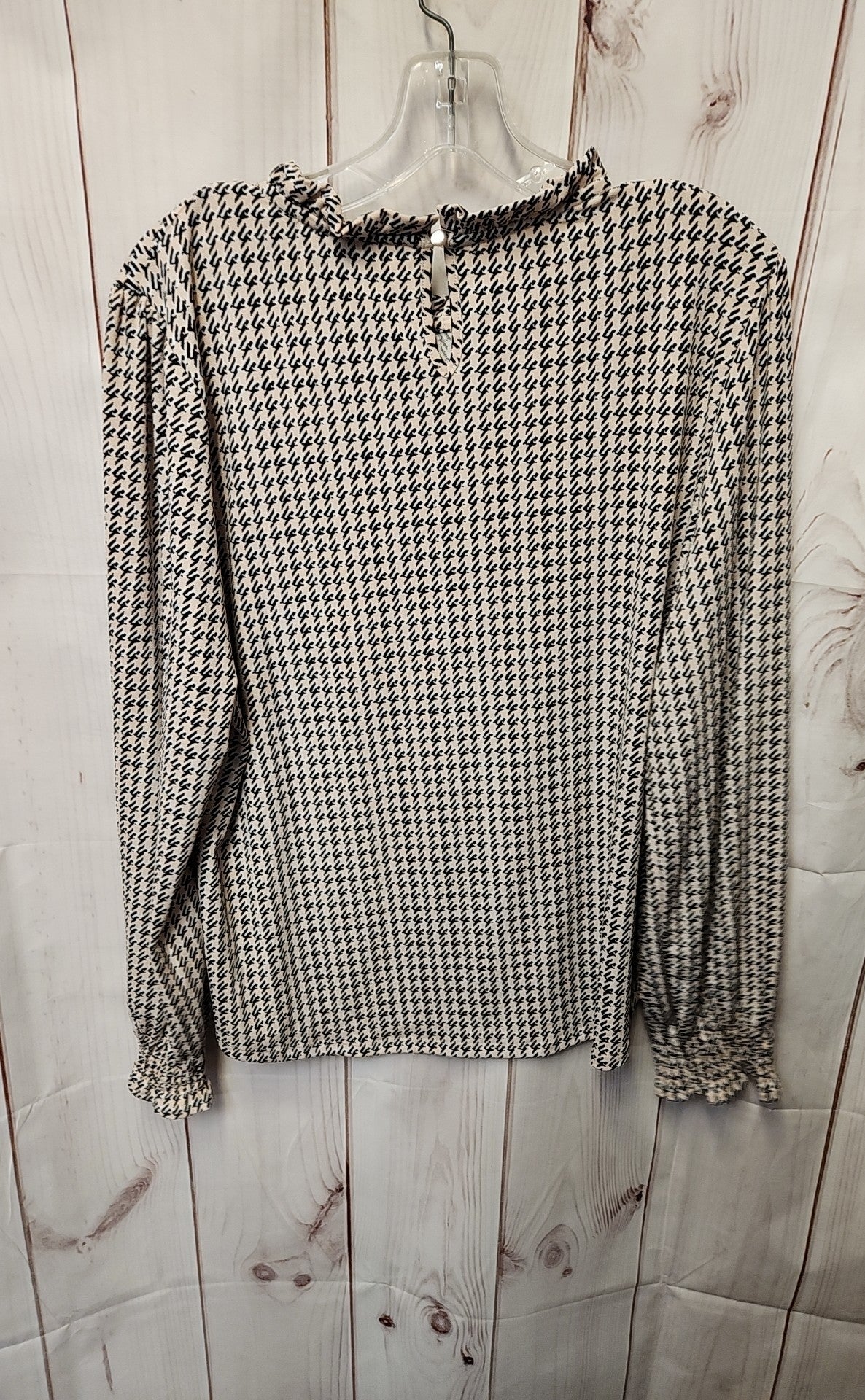 Adrianna Papell Women's Size XL Peach & Black Long Sleeve Top