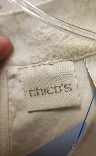 Chico's Women's Size 3 = US XL White Long Sleeve Top