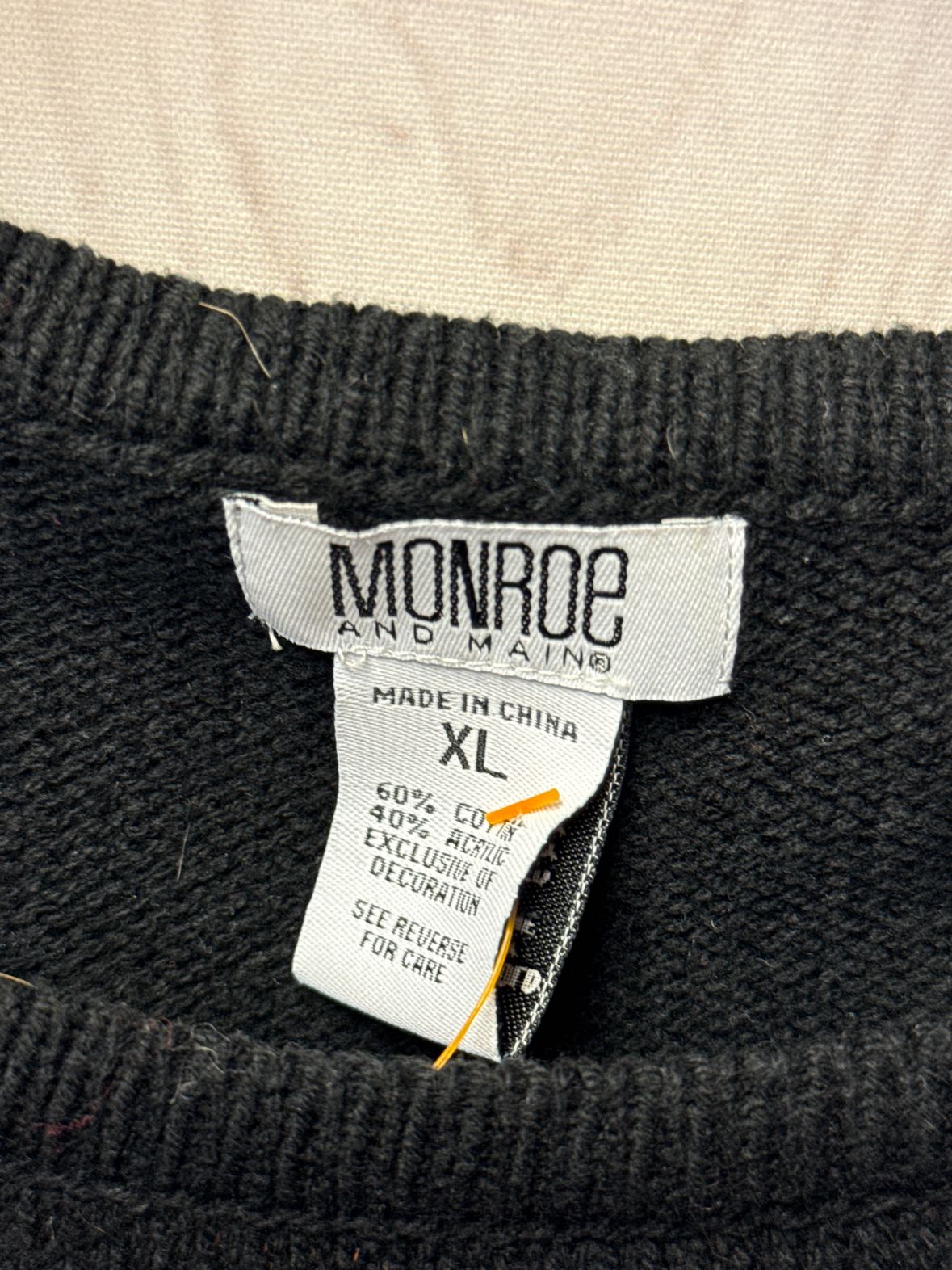 VTG Monroe & Main Women's Size XL Black Holiday Sweater