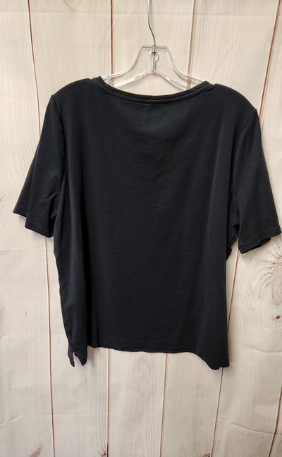 Talbots Women's Size 2X Black Short Sleeve Top