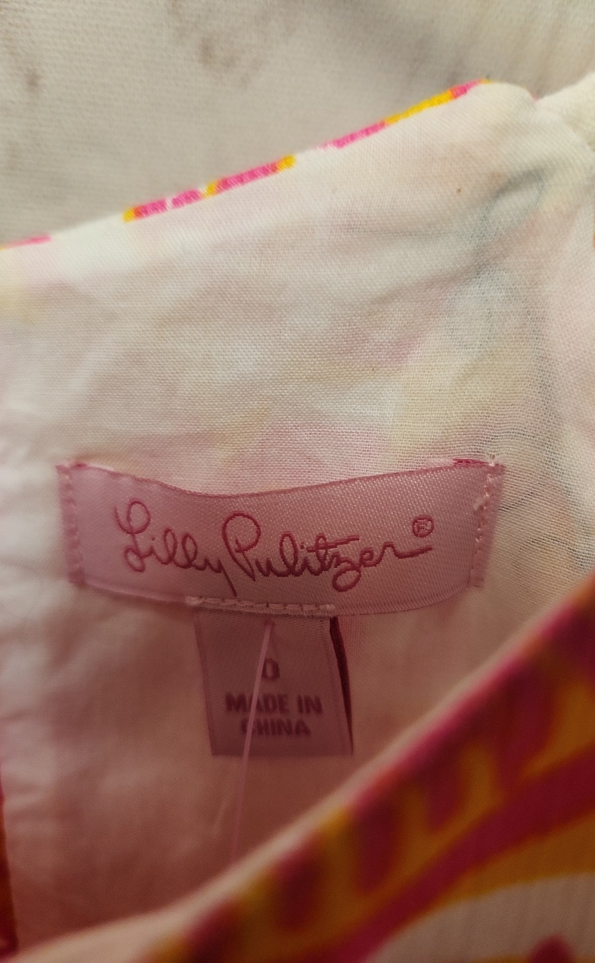 Lilly Pulitzer Women's Size 0 Pink & Yellow Dress