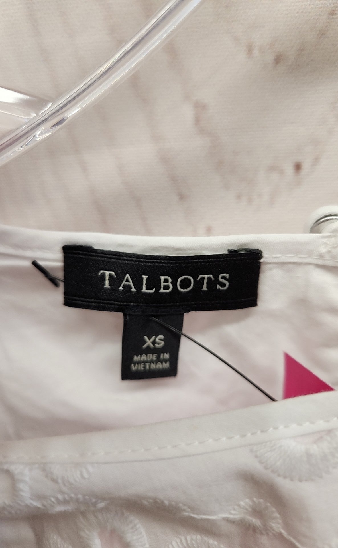Talbots Women's Size XS White 3/4 Sleeve Top