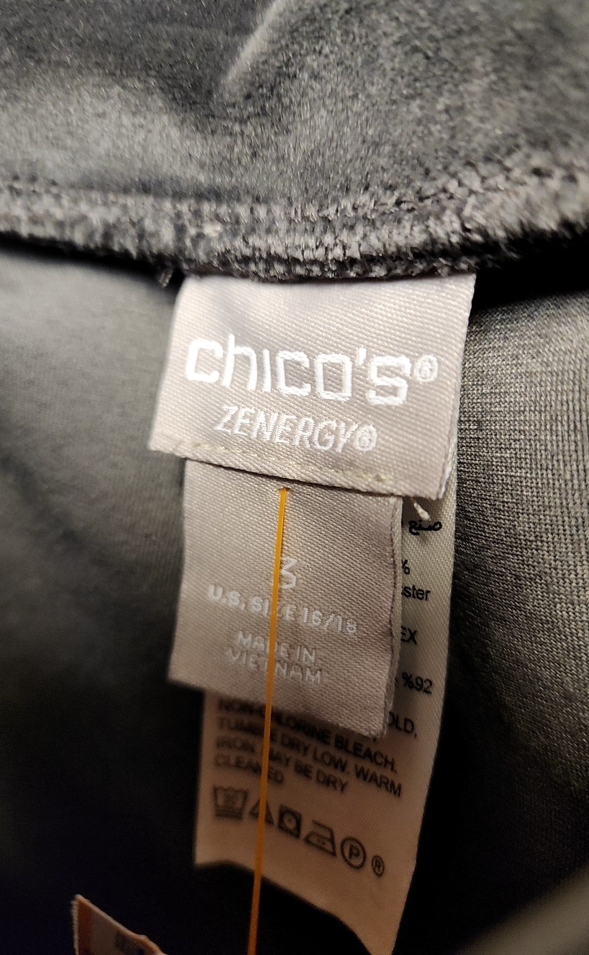 Chico's Women's Size 3 = US XL Gray Velour Sweatpants
