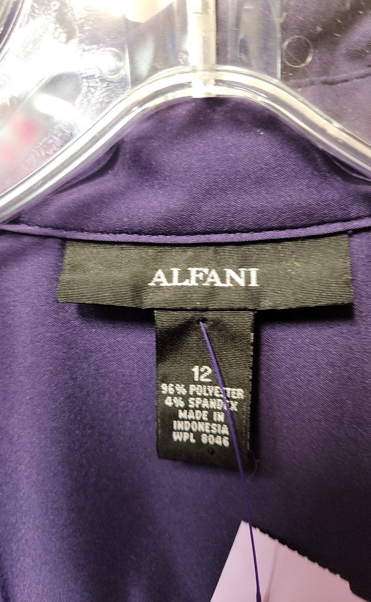 Alfani Women's Size 12 Purple Long Sleeve Top
