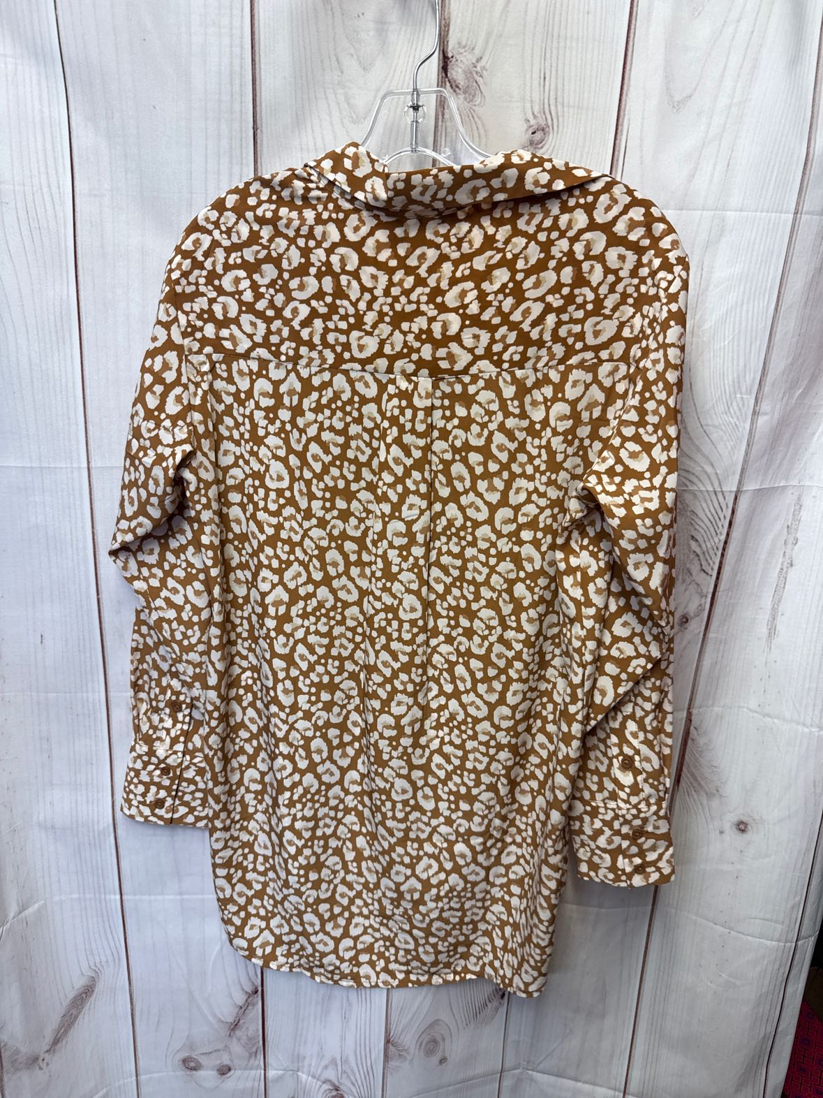 Nine West Women's Size XS Brown Animal Print Long Sleeve Top
