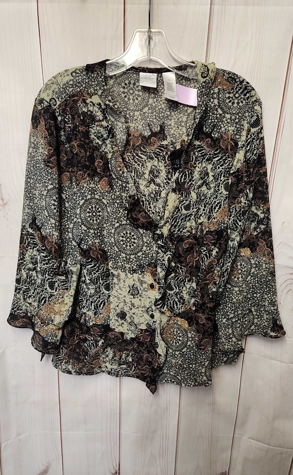 Emma James Women's Size 16 Brown Long Sleeve Top