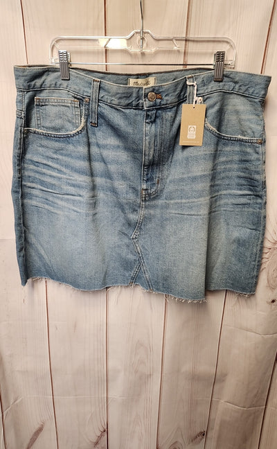 NWT Madewell Women's Size 34 = 18 Blue Skirt Rigid Denim A-Line