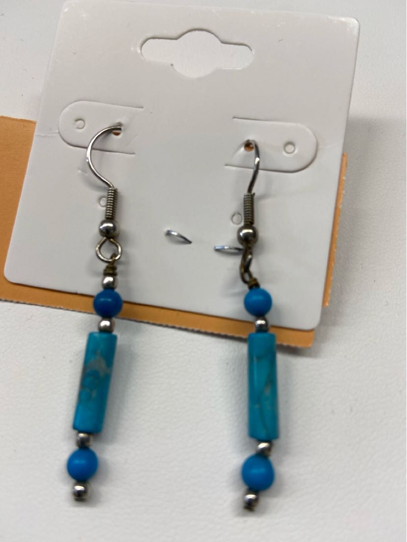 Blue Beaded Earrings