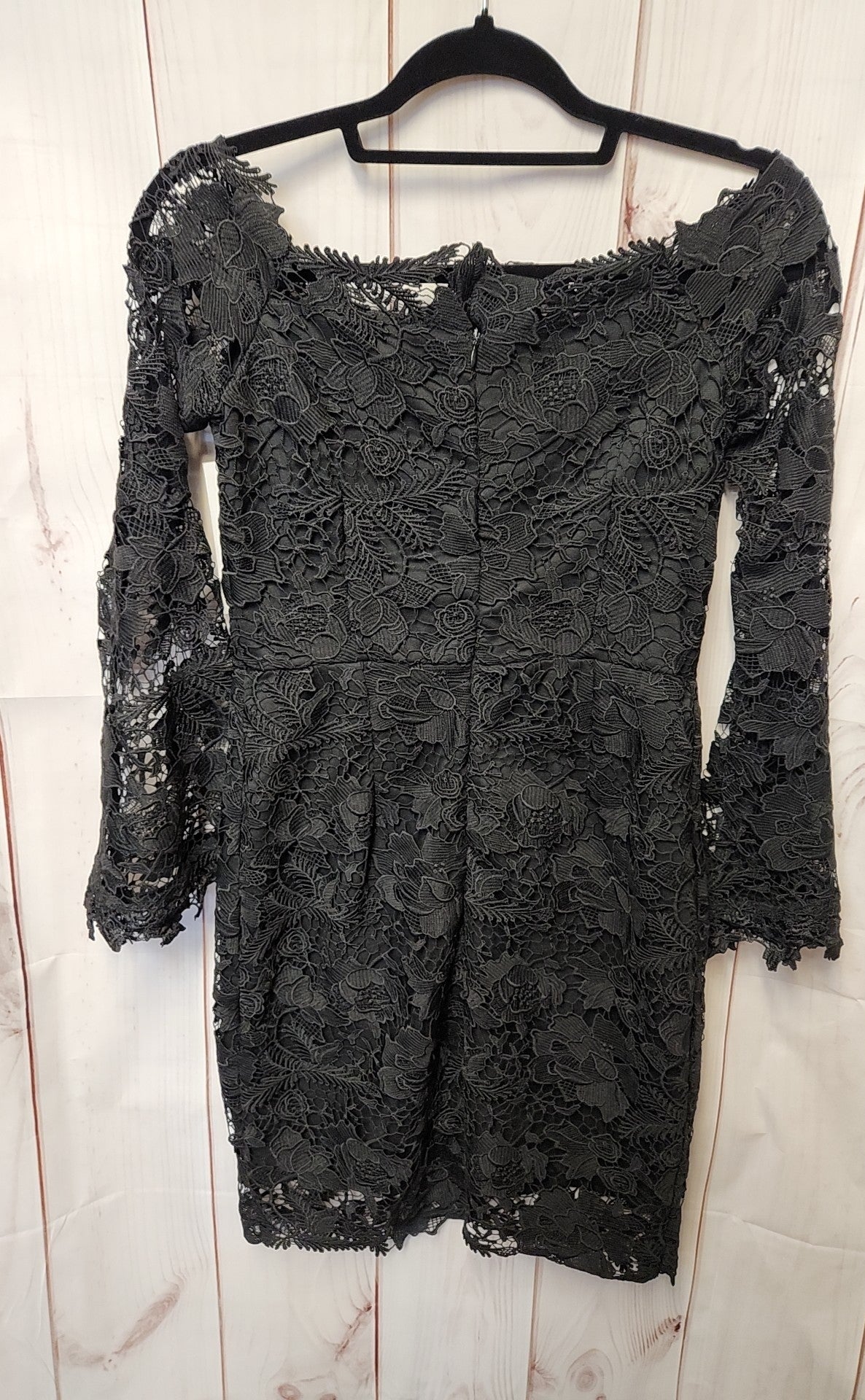 NWT Design Lab Women's Size M Black Lace Floral Dress