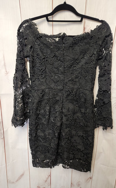NWT Design Lab Women's Size M Black Lace Floral Dress