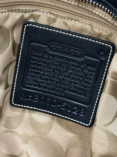 Coach 5123 Black Leather Shoulder Purse Bag