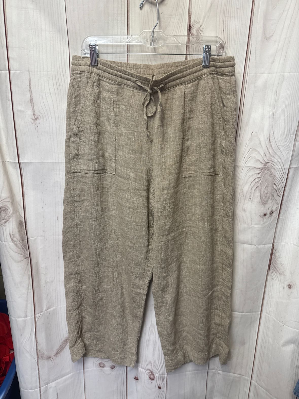 Pure Jill Women's Size M Brown Linen Blend Pants