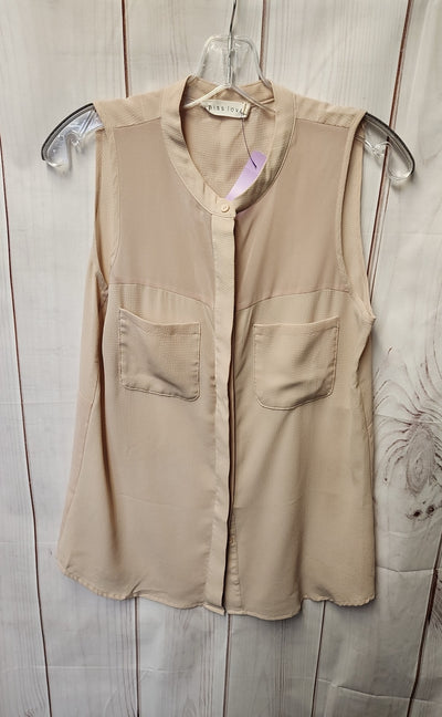 Miss Love Women's Size M Beige Sleeveless Top