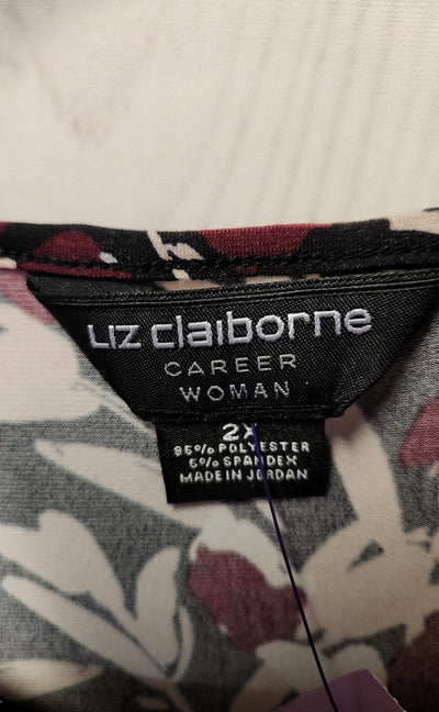 Liz Claiborne Women's Size 2X Red & Black Short Sleeve Top