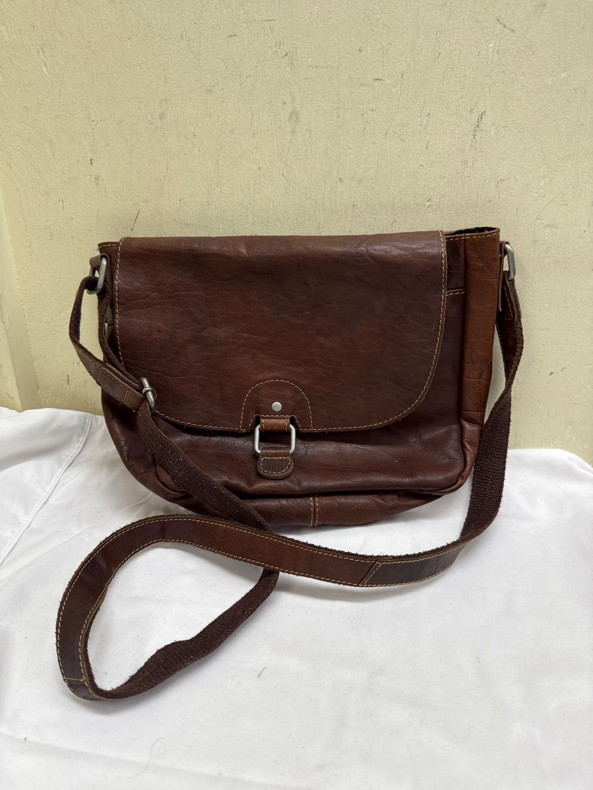 Jack Georges Brown Leather Crossbody Purse Bag