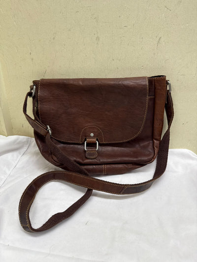 Jack Georges Brown Leather Crossbody Purse Bag