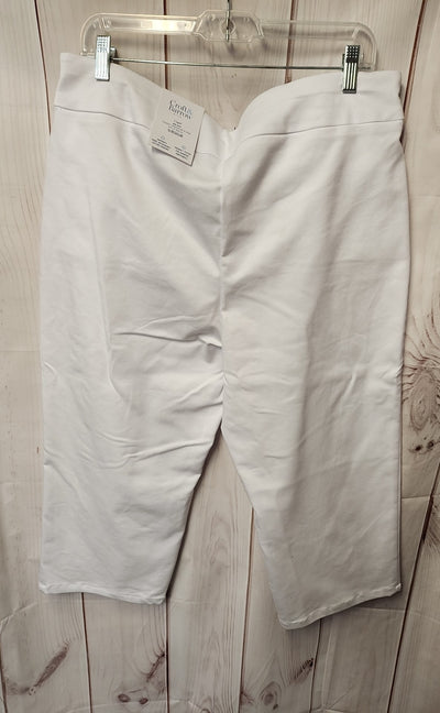 NWT Croft & Barrow Women's Size 16 White The Effortless Stretch Capris