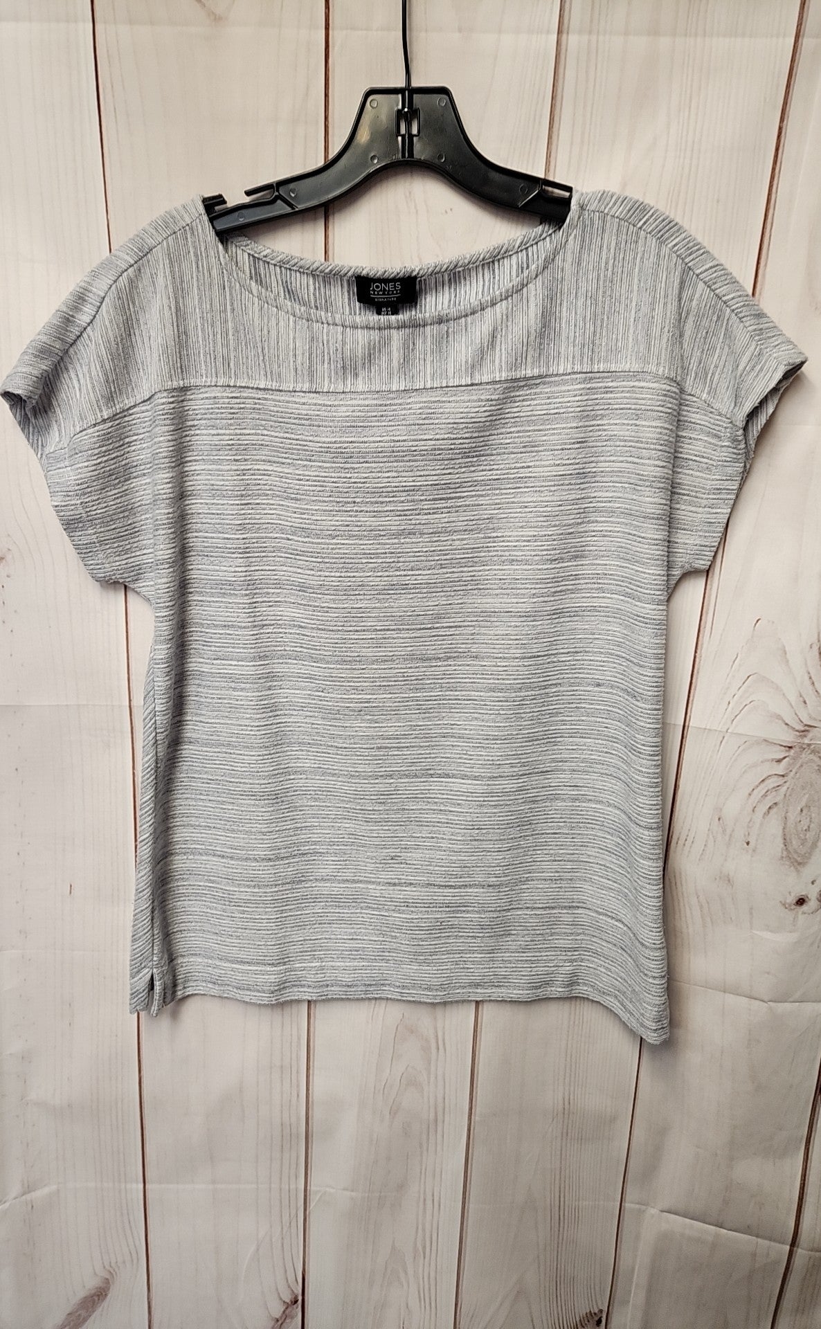 Jones New York Women's Size M Gray Short Sleeve Top
