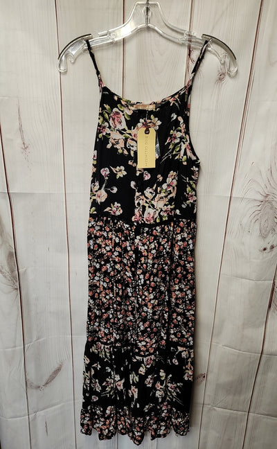 NWT BOG Collective Women's Size S Black Floral Dress