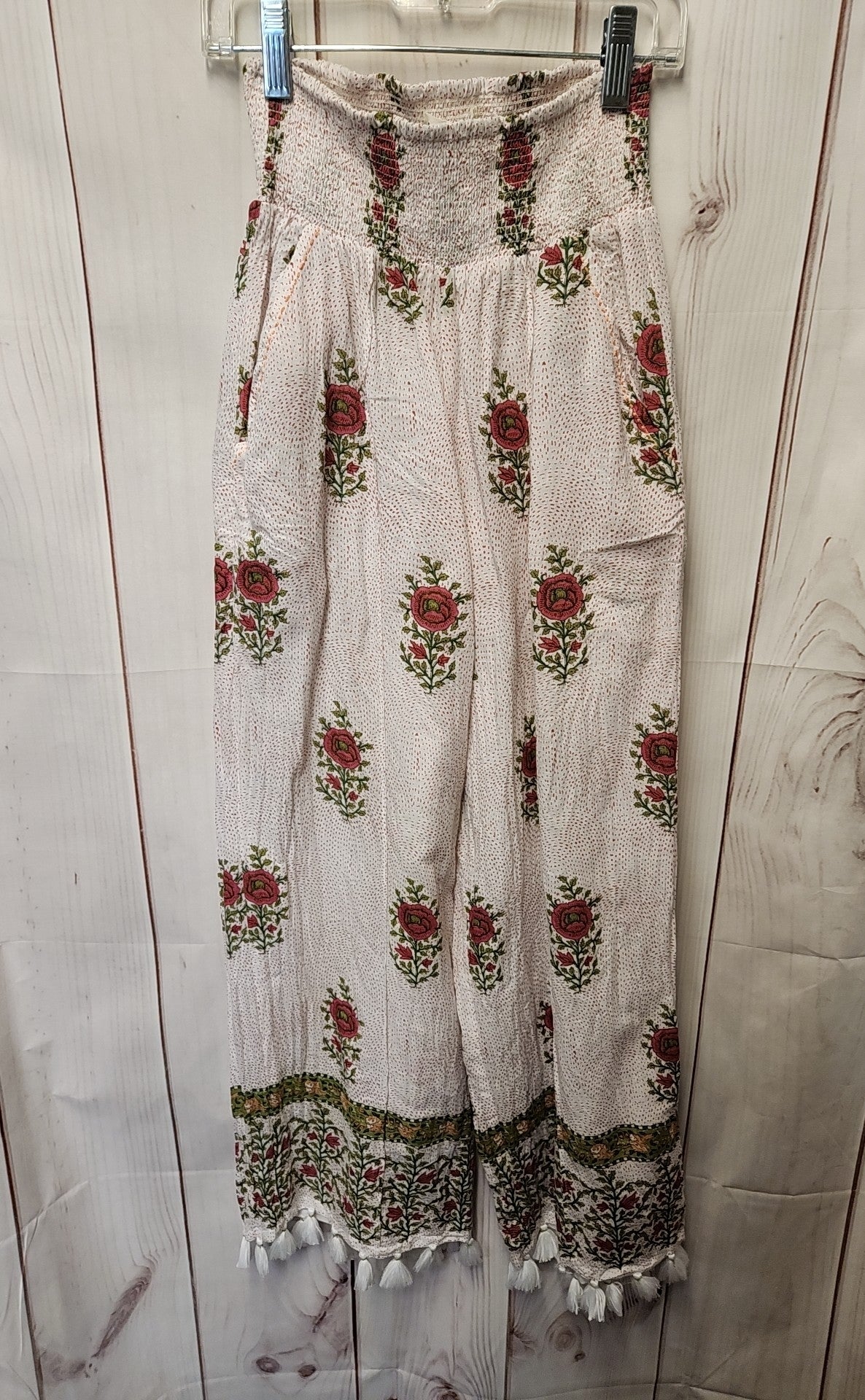 Roller Rabbit Women's Size XS White & Pink Floral Pants