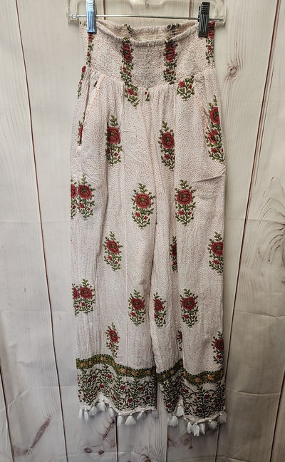 Roller Rabbit Women's Size XS White & Pink Floral Pants