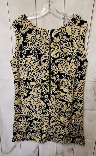 NWT Adrianna Women's Size Large/X-Large Navy & Yellow Dress