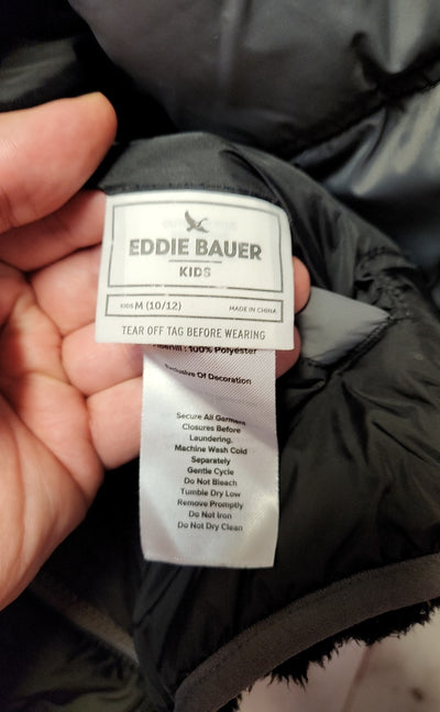 Eddie Bauer Boy's Size 10/12 Gray Reversible Jacket
