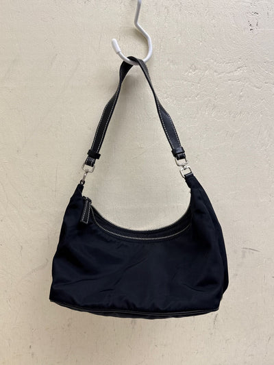 Vintage Prada Black Nylon Purse Bag with Silver hardware (handle & inside damage