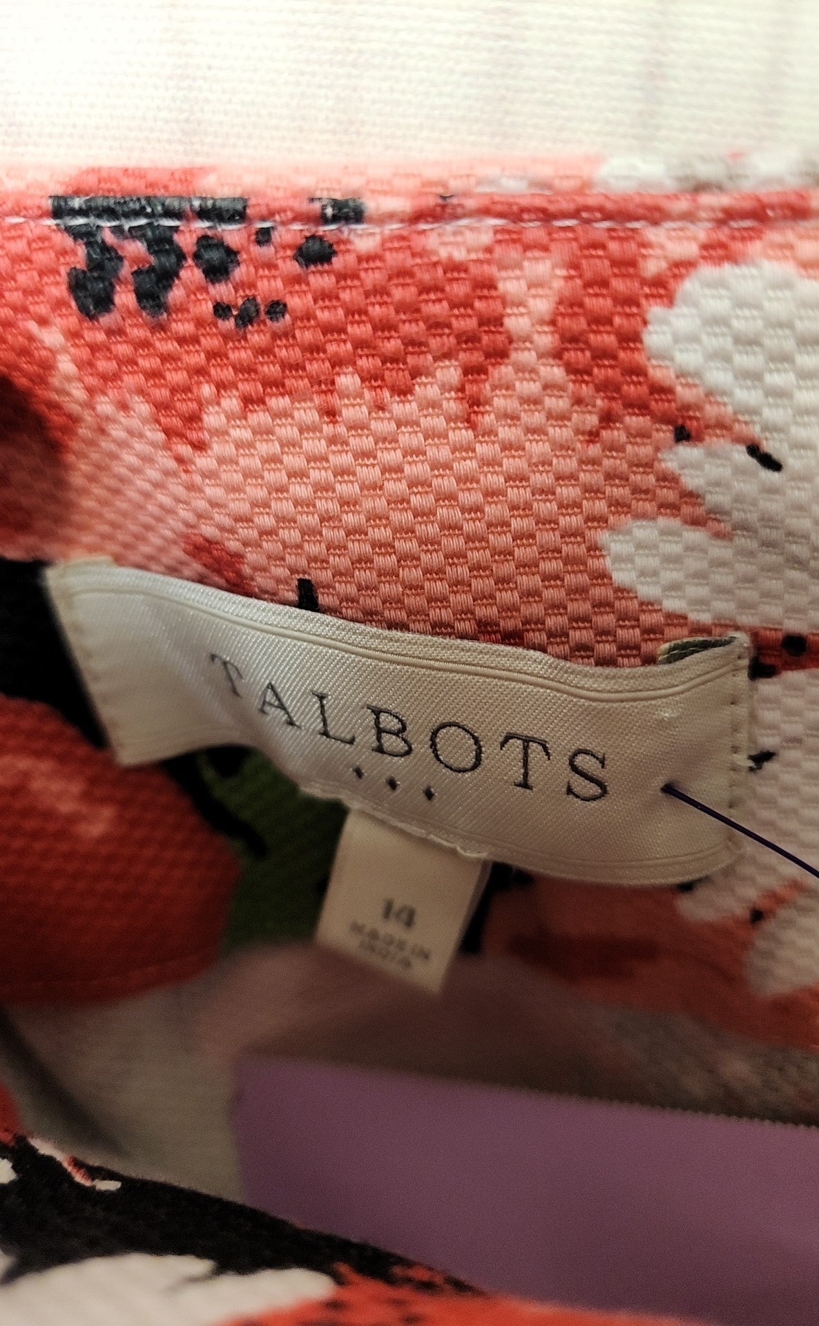 Talbots Women's Size 14 Pink & Blue Floral Skirt