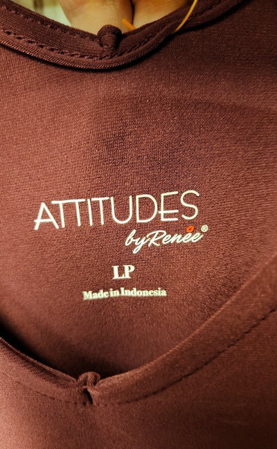 Attitudes by Renee Women's Size L Petite Maroon Jumpsuit