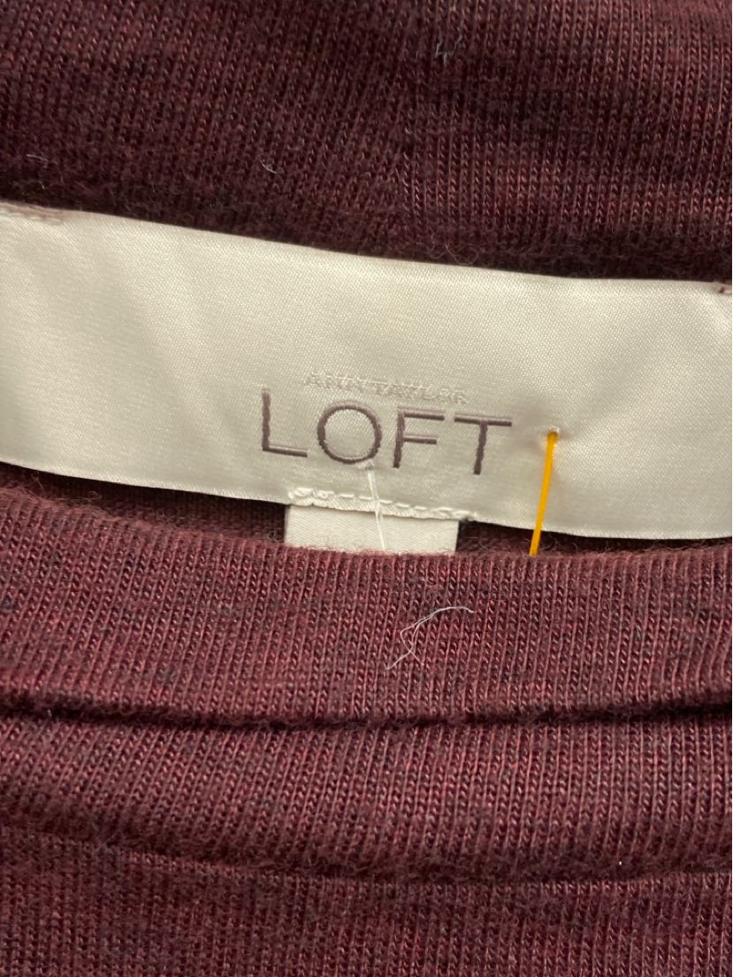 Loft Women's Size L Maroon 3/4 Sleeve Top