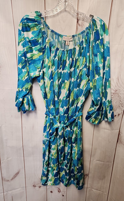 Dressbarn Women's Size 1X Blue & Green Dress