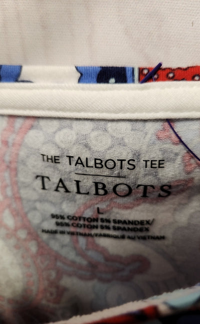 NWT Talbots Women's Size L Blue 3/4 Sleeve Top