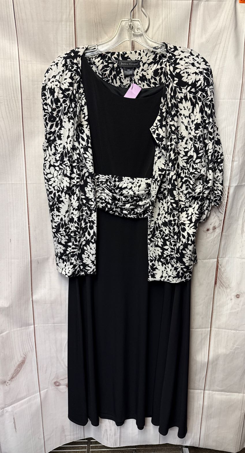 Jessica Howard Women's Size 16 Black & White Dress
