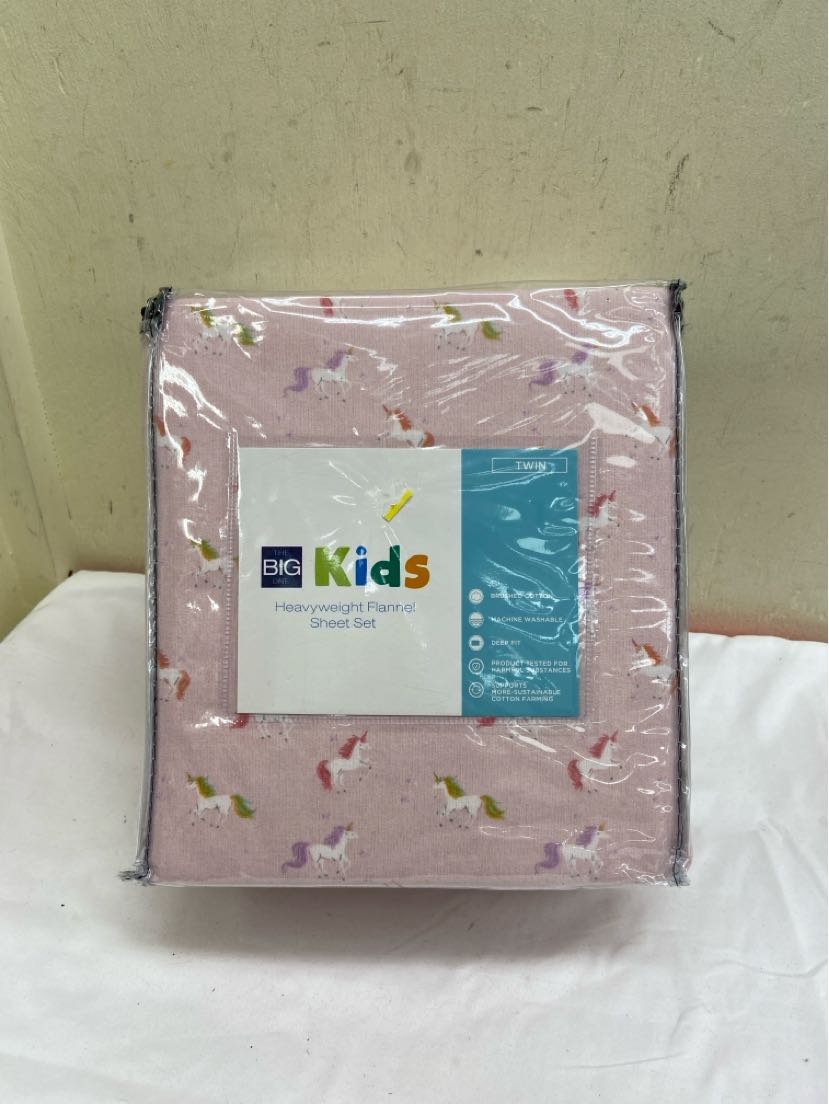 NIB The Big One Kids Heavyweight Flannel Twin Sheet Set Sheets