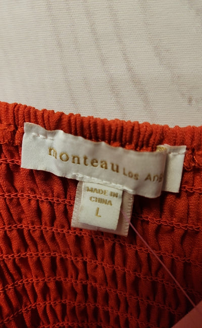 Monteau Women's Size L Red Sleeveless Top