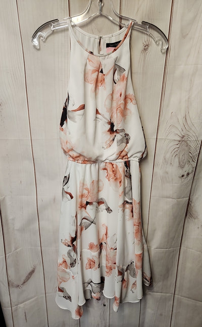 White House Black Market Women's Size 0 White & Pink Floral Dress