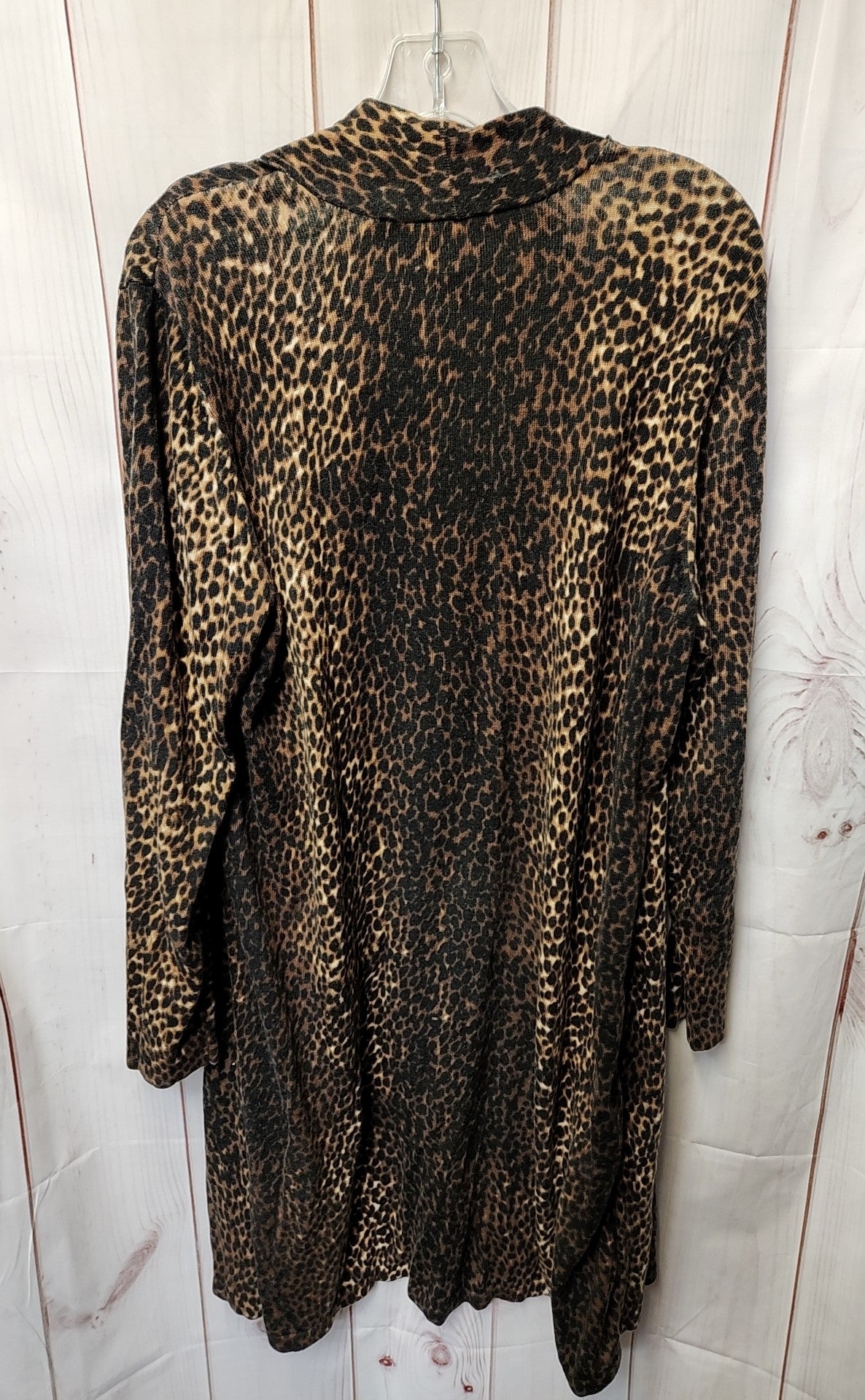 Chico's Women's Size 3 = US XL Brown Animal Print Cardigan