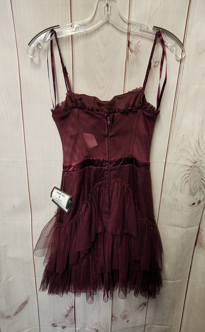 NWT City Studio Women's Size 1 Maroon Dress