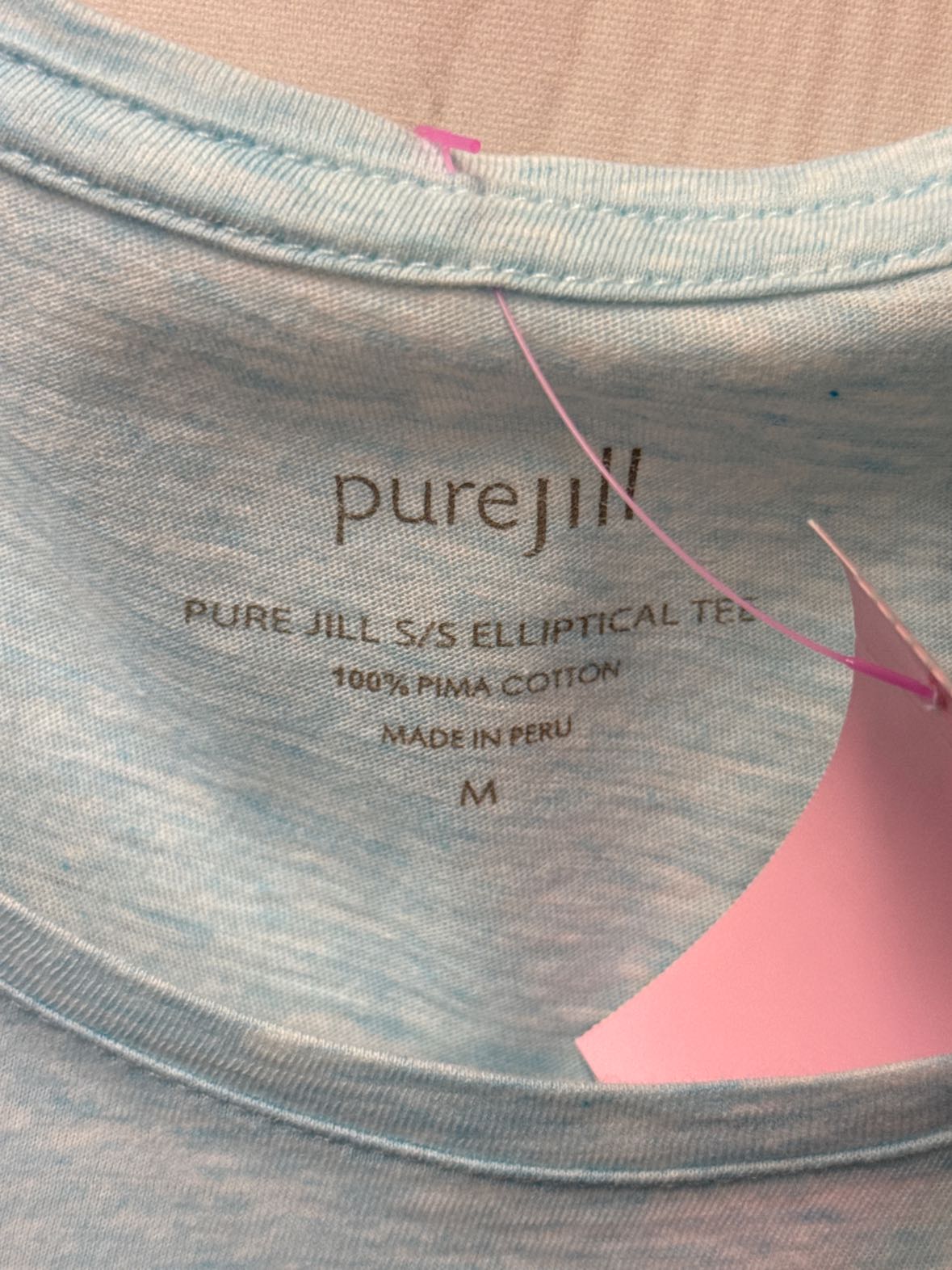 Pure Jill Women's Size M Light Blue Short Sleeve Top