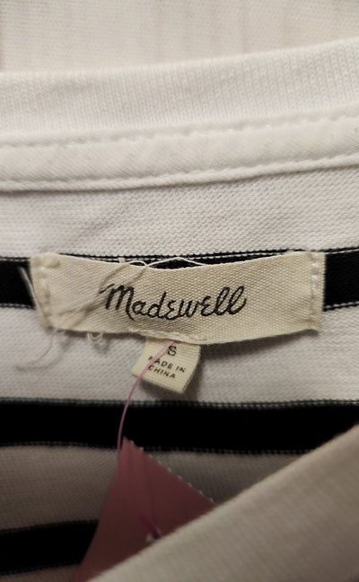 Madewell Women's Size S White & Black Short Sleeve Top
