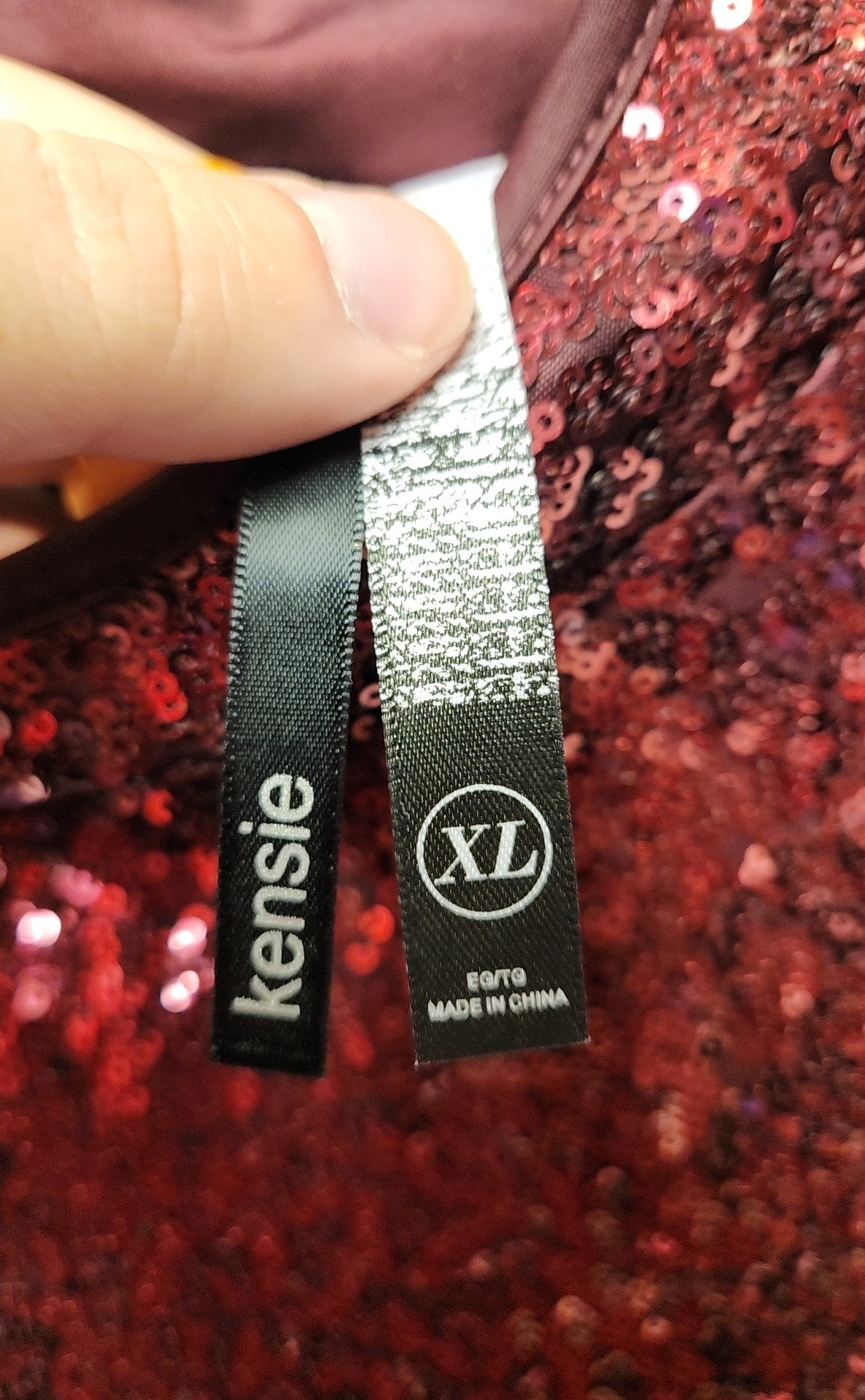 NWT Kensie Women's Size XL Red Sequined Dress