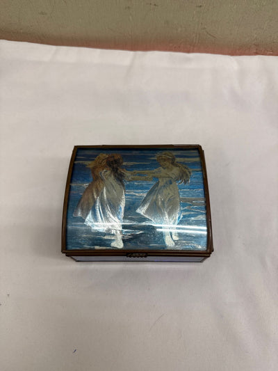 Enesco Corp. Blue Glass Trinket/Jewelry Box