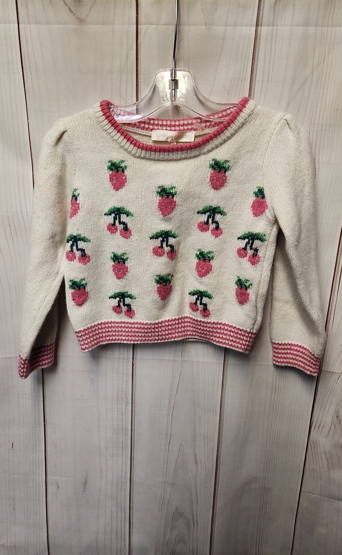 Love Shack Fancy Girl's Size 4/5 White & Pink Sweater