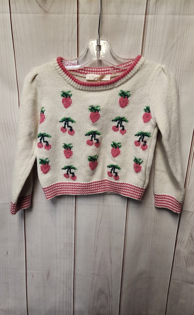 Love Shack Fancy Girl's Size 4/5 White & Pink Sweater