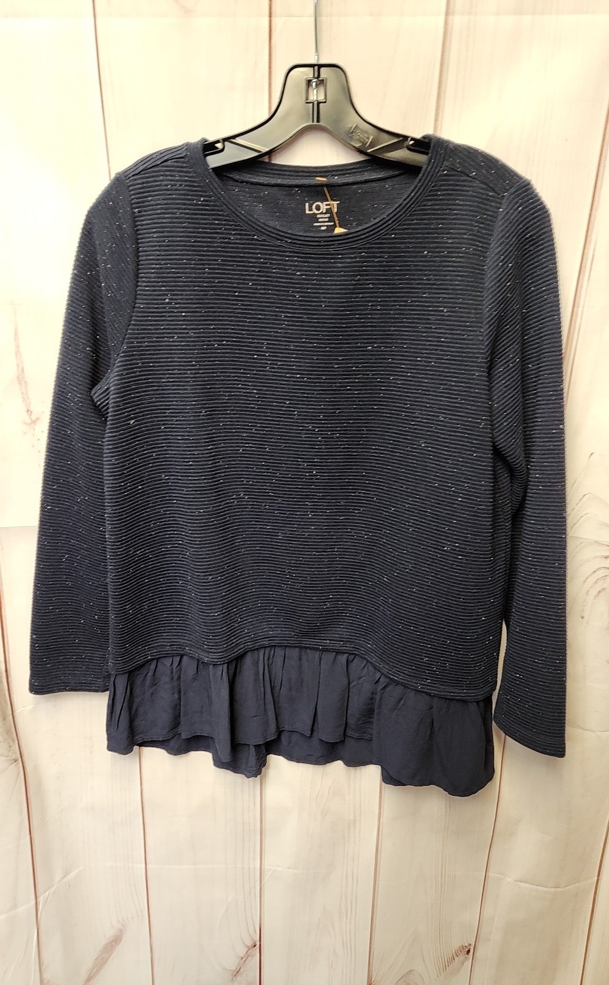 Loft Women's Size M Petite Navy Long Sleeve Top