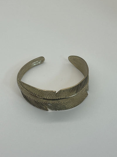 Gold Cuff Leaf Bracelet