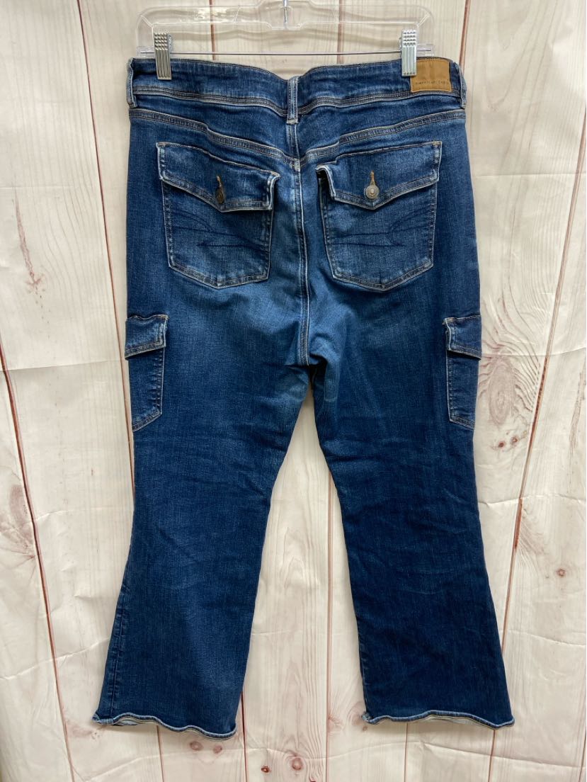 American Eagle Women's Size 34 (18/1X) Blue Jeans Kick Boot