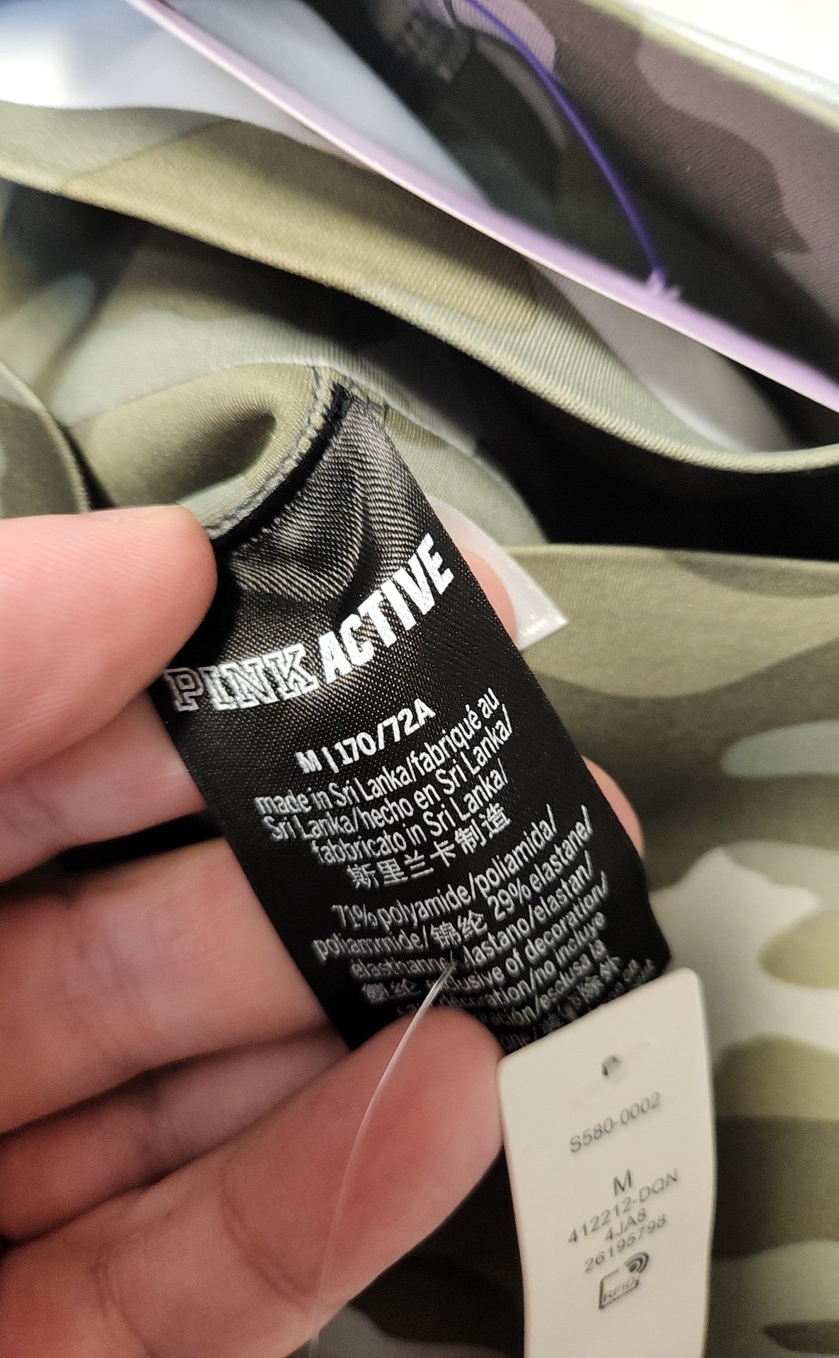 Pink Women's Size M Green Camo Leggings